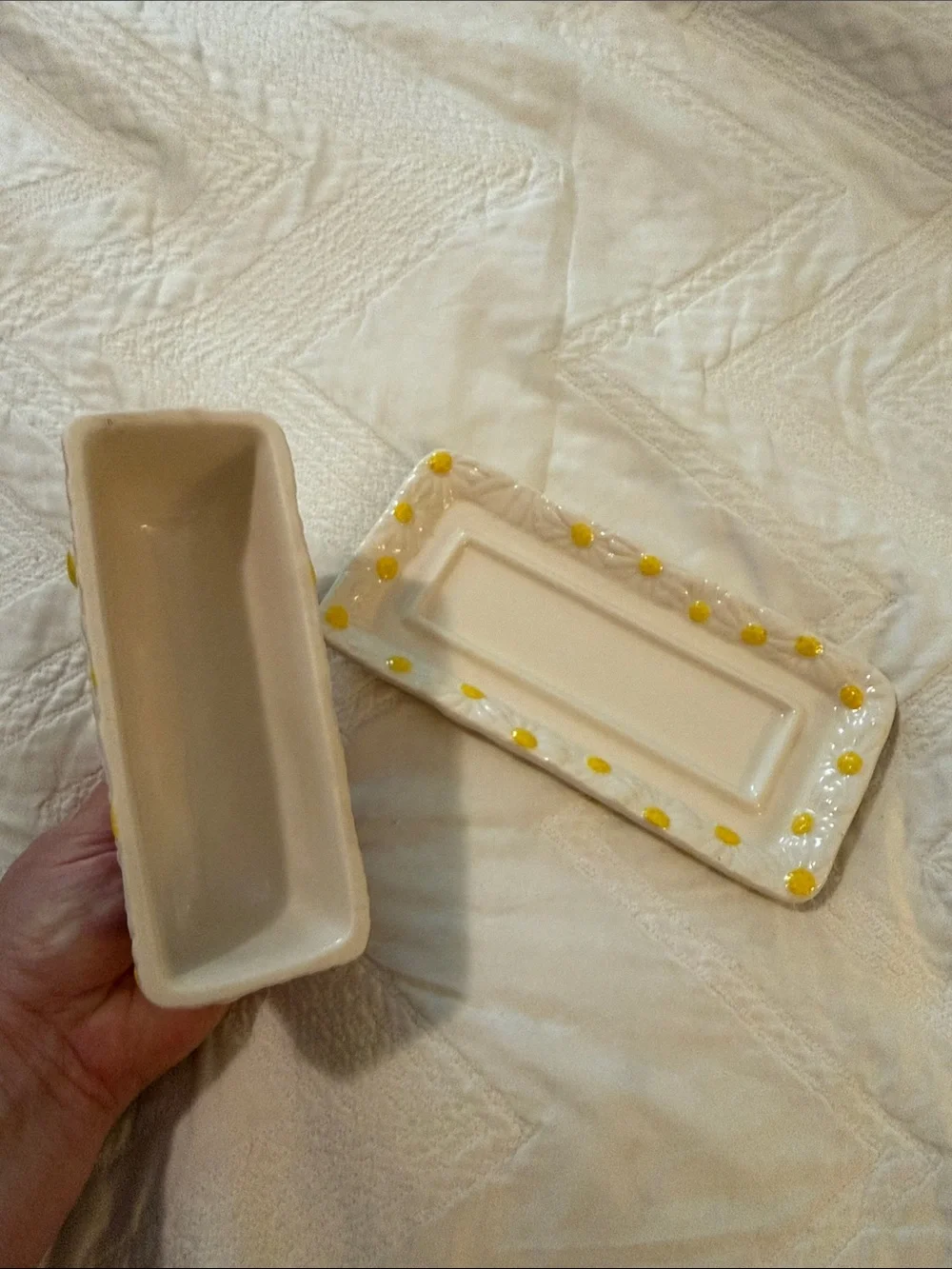 Anthropologie daisy butter dish